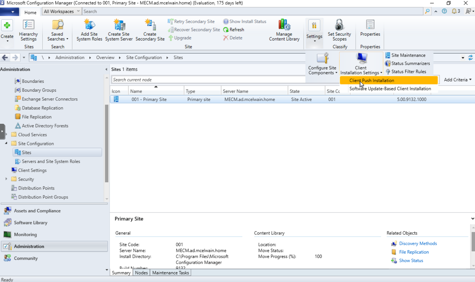Client Push Installation
